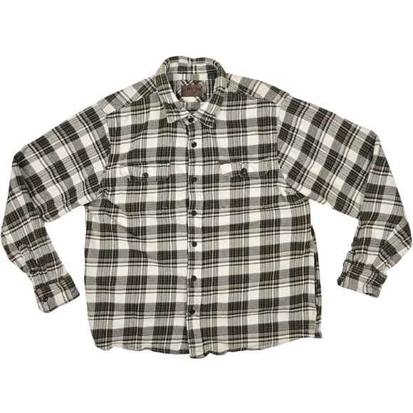 Orvis Mens XL Thick Flannel Button Shirt Jacket Shacket Hand Pockets Heavyweight - Picture 1 of 7